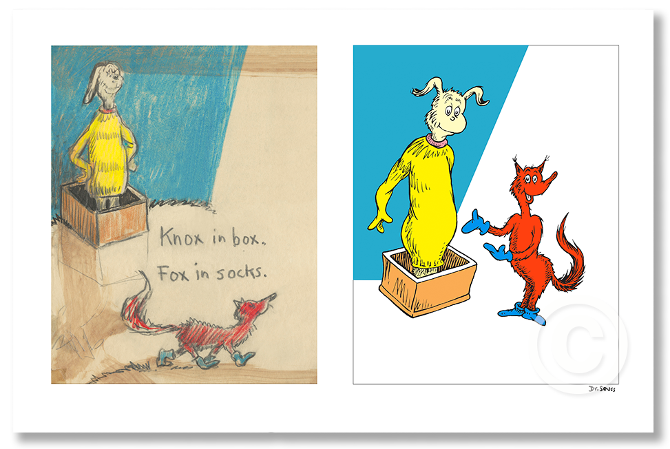 Knox in Box. Fox in socks. (Diptych and Single) — The Art of Dr